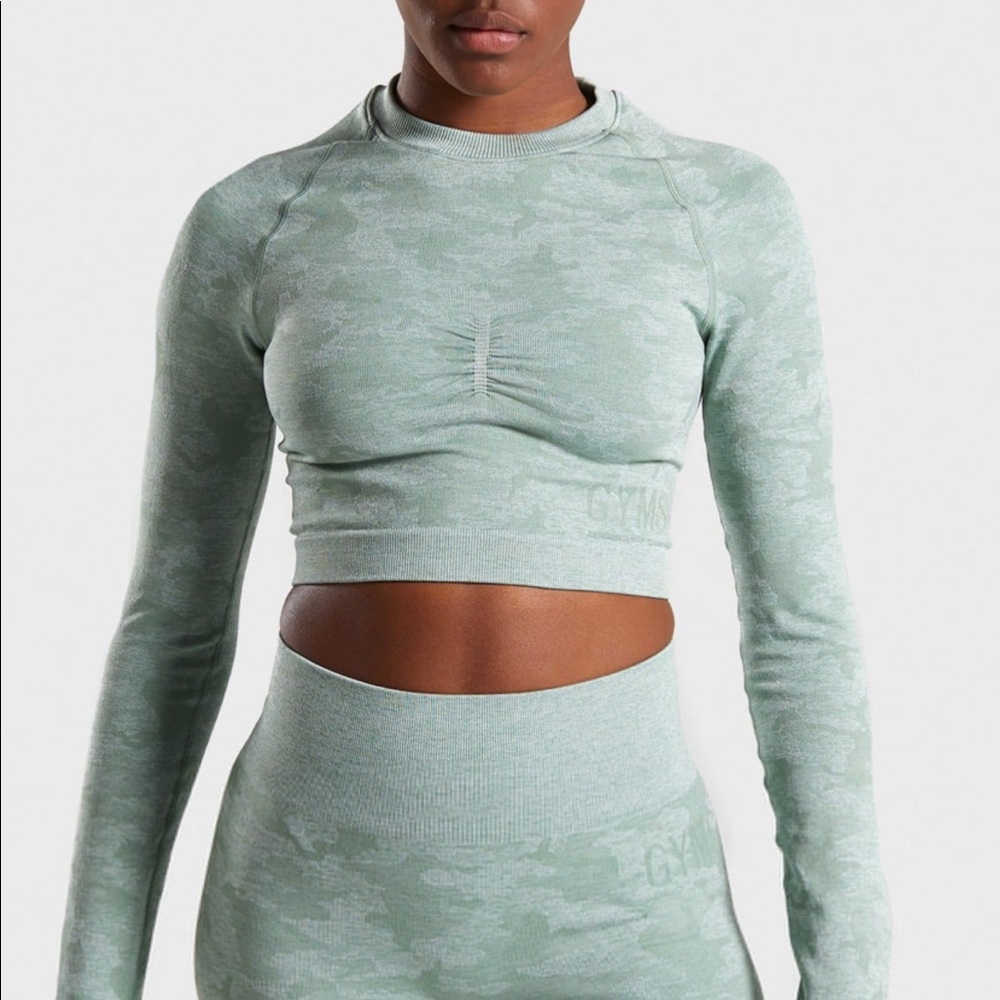 Gymshark Camo Seamless Long Sleeve Crop Top
